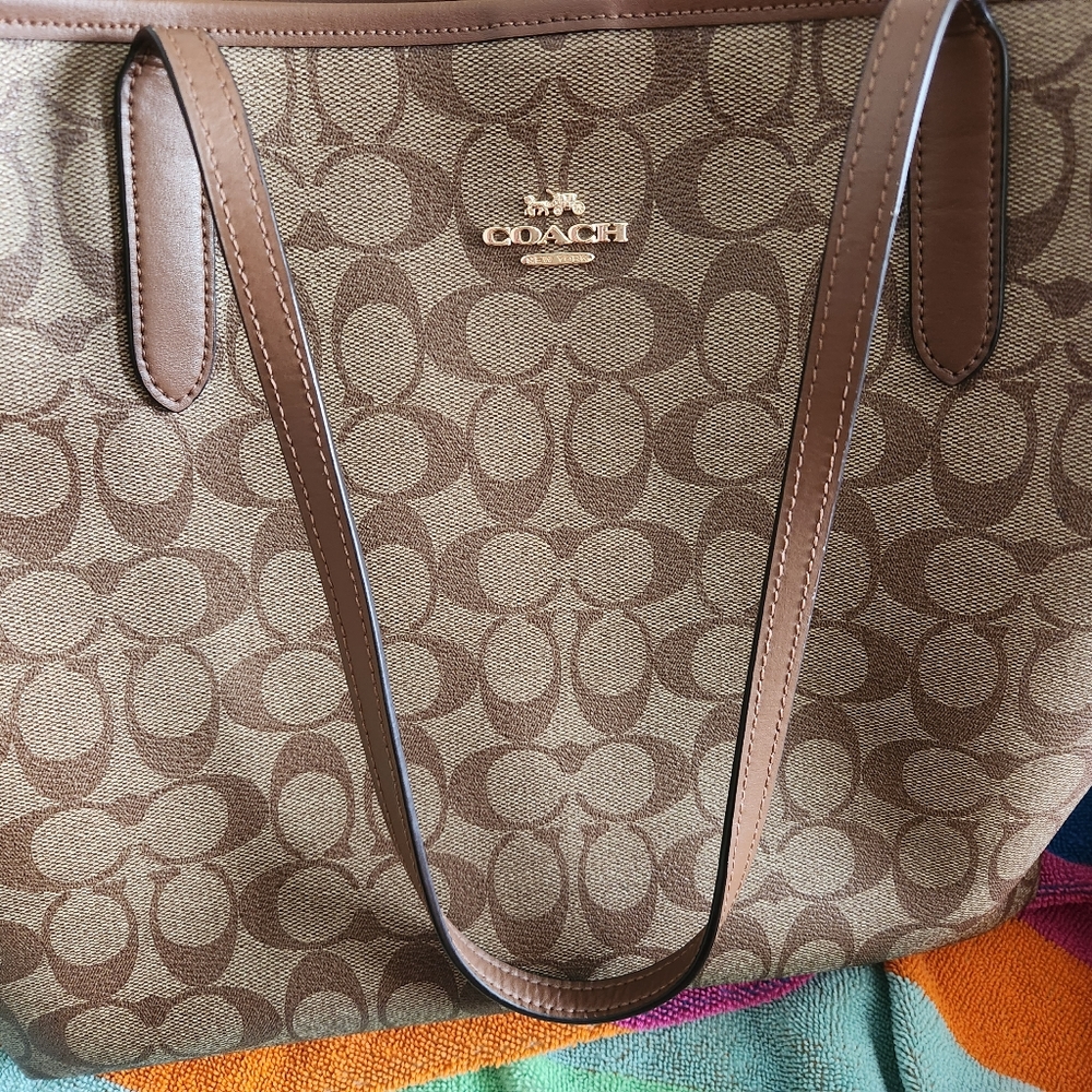Coach brown tote
